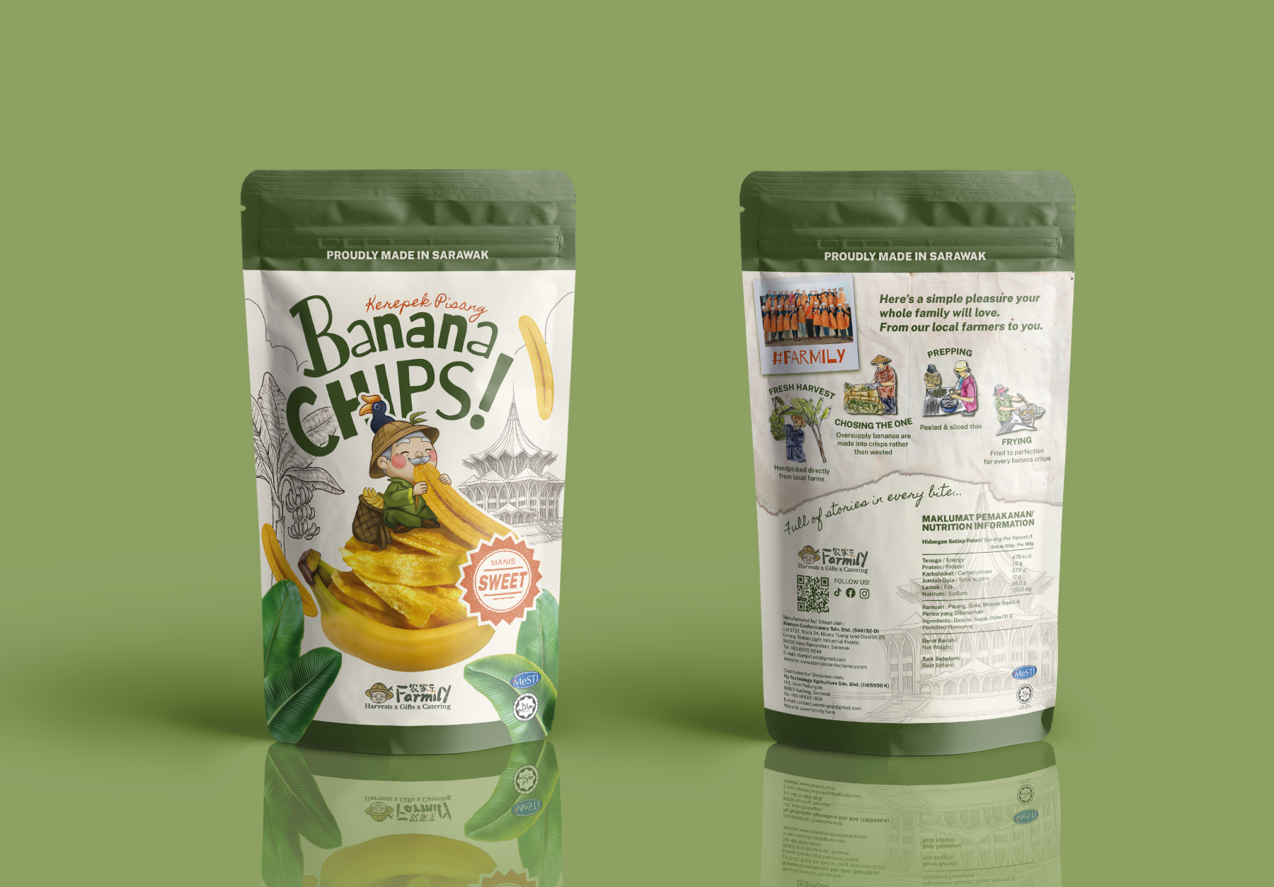 Farmily banana chips product mockup