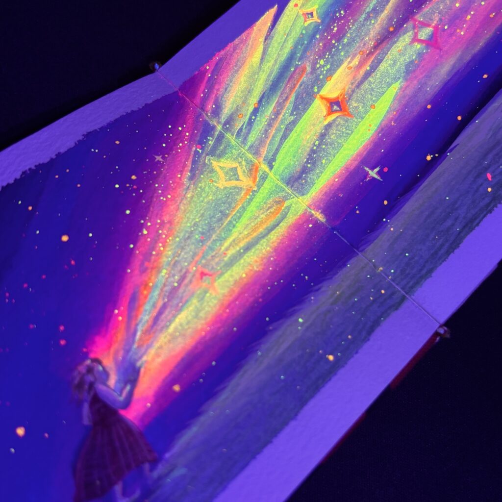 Shooting Star under UV light